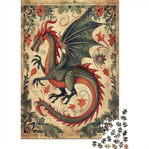 Dragon 1000 Teile Puzzle Puzzle Lernspiele Puzzle Holzpuzzle Familie oder Kinder Puzzle 1000 Teile (75 x 50 cm) von GAOYUCHUN