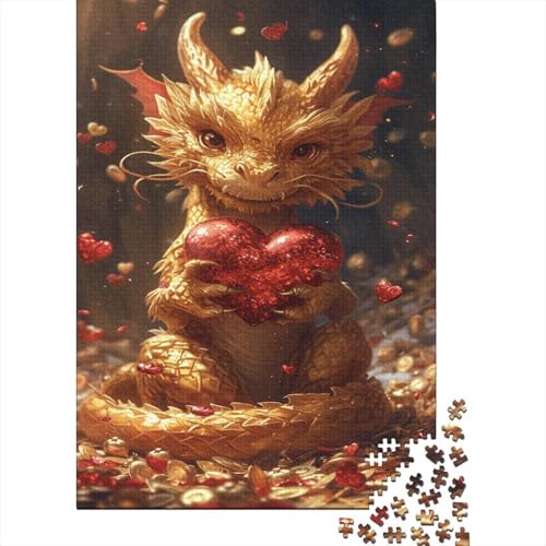 Dragon with Heart 1000 Teile Puzzle Für Erwachsene Brain Challenge Spielen Character Puzzles Spiel Puzzle Für Erwachsene Und Kinder Ab 14 Jahren 1000pcs (75x50cm) von GAOYUCHUN