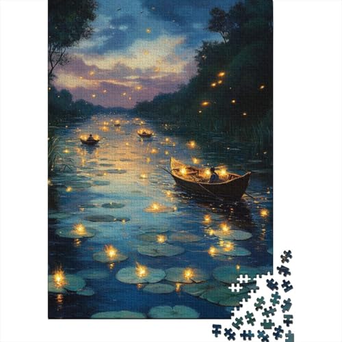 Dreamlike River 1000 Stück Puzzles Lernspiel Spielzeug Geschenk Puzzle 1000 Teile Holzpuzzle Erwachsene Herausforderung Für Erwachsene Und Kinder Ab 12 Jahren 1000pcs (75x50cm) von GAOYUCHUN