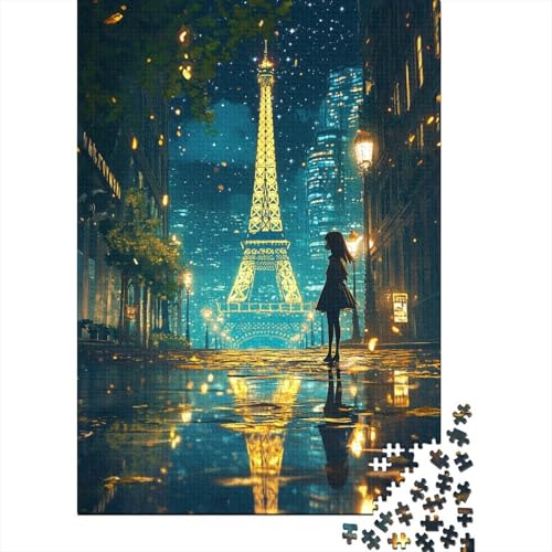 Dreamy Eiffel Tower Puzzle 1000 Teile UnregelmaBige Einzigartige Holzpuzzle Erwachsene Herausforderung Erwachsene Und Kinder Ab 14 Jahren 1000pcs (75x50cm) von GAOYUCHUN