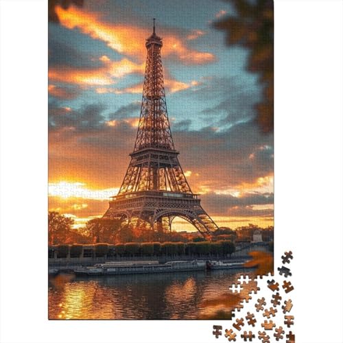 Eiffel Tower Beauty 1000 Puzzles Klassisches Puzzle für Familienspiel Jigsaw Puzzle für Erwachsene und Kinder, 1000 Teile (75 x 50 cm) von GAOYUCHUN