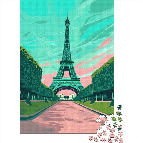 Eiffel Tower Paris 1000 Teile Puzzle Spielzeug Puzzle Lernspiele Puzzle Holzpuzzle Familie oder Kinder Puzzle 1000 Teile (75 x 50 cm) von GAOYUCHUN