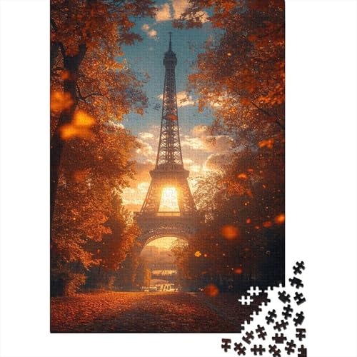 Eiffel Tower at Dusk 1000 Jigsaw Egalisches Puzzle Für Liebe Und Freund Unmögliches Puzzle Buntes Puzzle Für Erwachsene Und Familien 1000 Teile (75 x 50 cm) von GAOYUCHUN