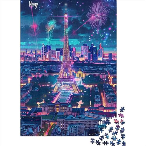 Eiffel Tower in Paris Puzzle 1000 Teile für Erwachsene Klassisches Puzzle Unmögliches buntes Puzzle Jigsaw Puzzle für Erwachsene und Kinder 1000 Teile (75 x 50 cm) von GAOYUCHUN