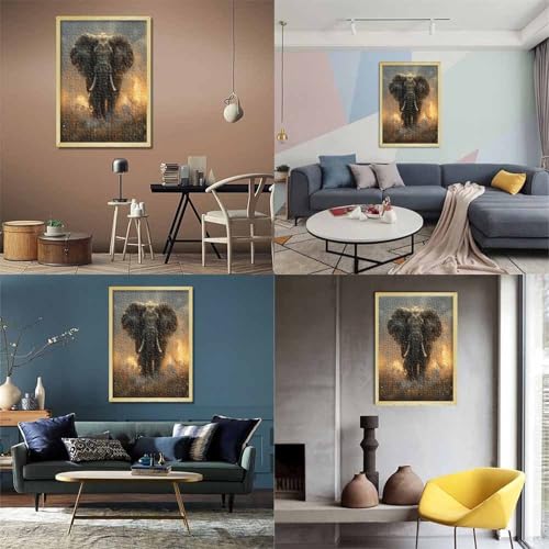 Elefant 1000 Stück Puzzles Für Erwachsene Teenager Stress Abbauen Familien-Puzzlespiel 1000-teiliges Puzzle Kinder Lernspiel Spielzeug Geschenk Puzzel 1000pcs (75x50cm) von GAOYUCHUN