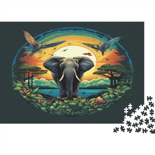 Elefant Puzzle 1000 Teile - Puzzle Für Erwachsene, Puzzle, Puzzlespiel Erwachsenen Puzzlespiel Puzzel 1000pcs (75x50cm) von GAOYUCHUN