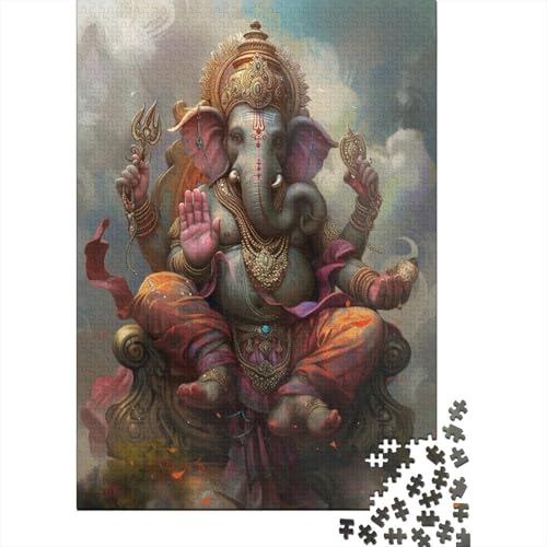 Elephant Buddha Puzzle 1000 Teile für Erwachsene Wohnkultur Holzpuzzle Familie oder Kinder Puzzle 1000 Teile (75 x 50 cm) von GAOYUCHUN