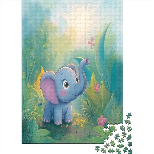 Elephant Puzzle 1000 Teile Erwachsene Lernspiel Spielzeug Geschenk Holzpuzzle Erwachsene Für Erwachsene Und Kinder 1000pcs (75x50cm) von GAOYUCHUN