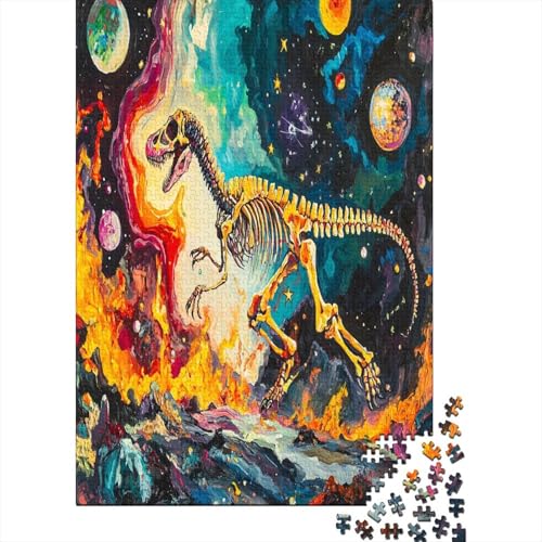 Enormous Skeleton Dinosaur 1000 Teile Puzzles Lernspiel Spielzeug Geschenk Puzzle 1000 Teile Puzzles Heim Dekoration Stressabbau-Spielzeug Für Erwachsene Und Kinder Ab 12 Jahren 1000pcs (75x50cm) von GAOYUCHUN