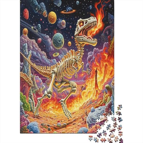 Enormous Skeleton Dinosaur 1000 Teile Puzzles Lernspiel Spielzeug Geschenk Puzzle 1000 Teile Puzzles Heim Dekoration Stressabbau-Spielzeug Für Erwachsene Und Kinder Ab 12 Jahren 1000pcs (75x50cm) von GAOYUCHUN