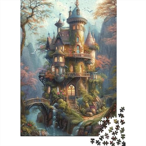 Fairy Castle Puzzle mit 1000 Teilen für Erwachsene Firmenfeier Holzpuzzle Familie oder Kinder Puzzle 1000 Teile (75 x 50 cm) von GAOYUCHUN