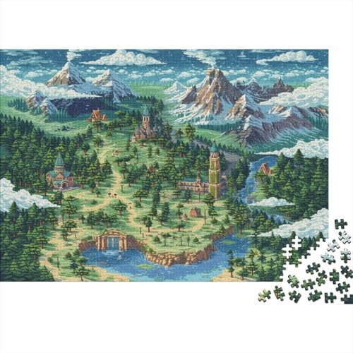 Fantasy Map 1000 Teile Puzzle Dekoration für Zuhause Einfache klassische Puzzles Jigsaw Puzzle für Erwachsene und Kinder 1000 Stück (75 x 50 cm) von GAOYUCHUN