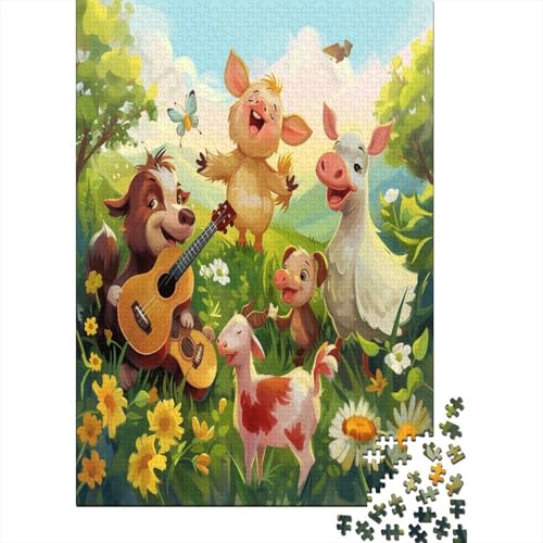 Farm Animals Puzzle 1000 Teile für Erwachsene Firmenfeier Holzpuzzle Familie oder Kinder Puzzle 1000 Teile (75 x 50 cm) von GAOYUCHUN