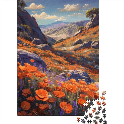 Flowers and Hills 1000 Teile Puzzle Für Erwachsene Geschicklichkeitsspiel Für Die Ganze Familie Für Erwachsene Und Kinder Ab 12 Jahren 1000pcs (75x50cm) von GAOYUCHUN