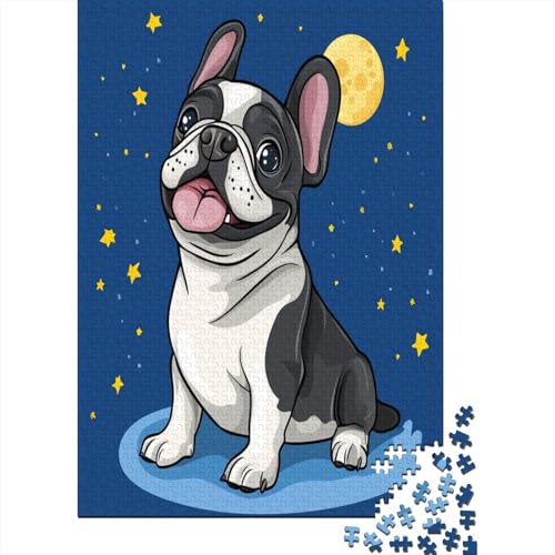 French Bulldog Puzzle 1000 Teile Erwachsene Lernspiel Spielzeug Geschenk Holzpuzzle Erwachsene Für Erwachsene Und Kinder 1000pcs (75x50cm) von GAOYUCHUN