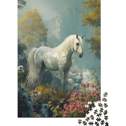 Friesian Horse 300 Teile Puzzle Für Erwachsene Geschicklichkeitsspiel Für Die Ganze Familie Für Erwachsene Und Kinder Ab 12 Jahren 300pcs (40x28cm) von GAOYUCHUN