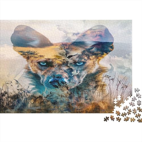 German Shepherds Puzzle Erwachsene 1000 Teile anspruchsvolle Puzzlespiele Rätsel unmöglich Geschenkidee für Erwachsene Wanddekoration des Rahmens 1000 Stück (75 x 50 cm) von GAOYUCHUN