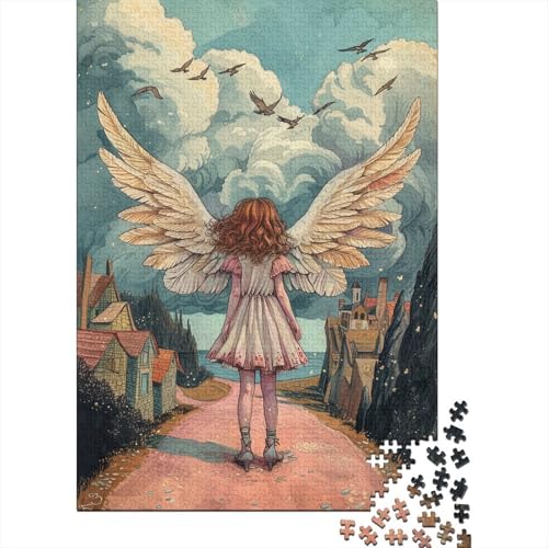 Girl with Angel Wings Puzzle 1000 Teile Für Erwachsene Puzzles Geschenke Für Männer Für Erwachsene Und Kinder Ab 12 Jahren 1000pcs (75x50cm) von GAOYUCHUN