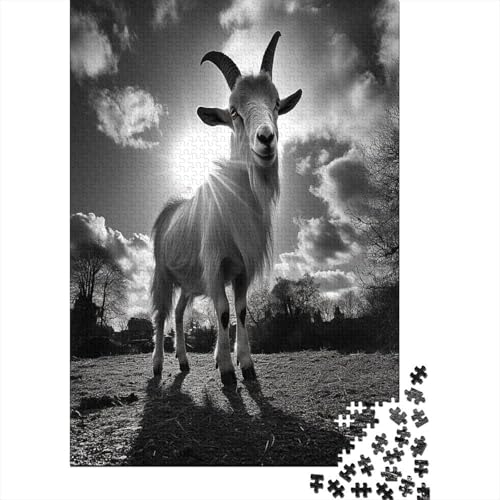 Goat Puzzle 1000 Teile Erwachsene Lernspiel Spielzeug Geschenk Holzpuzzle Erwachsene Für Erwachsene Und Kinder 1000pcs (75x50cm) von GAOYUCHUN