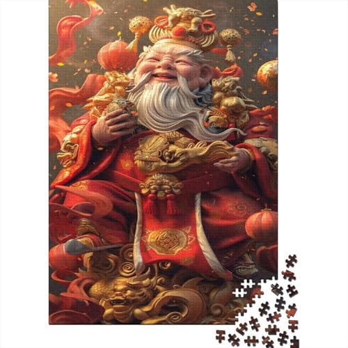 God of Wealth 1000 Teile Puzzle Für Erwachsene Geschicklichkeitsspiel Für Die Ganze Familie Für Erwachsene Und Kinder Ab 12 Jahren 1000pcs (75x50cm) von GAOYUCHUN