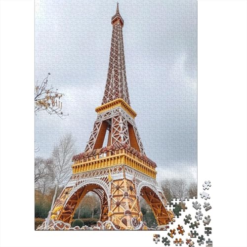 Gold Eiffel Tower 500 Teile Puzzle Für Erwachsene Lernspiel Spielzeug Geschenk Für Erwachsene Und Kinder Ab 12 Jahren 500pcs (52x38cm) von GAOYUCHUN