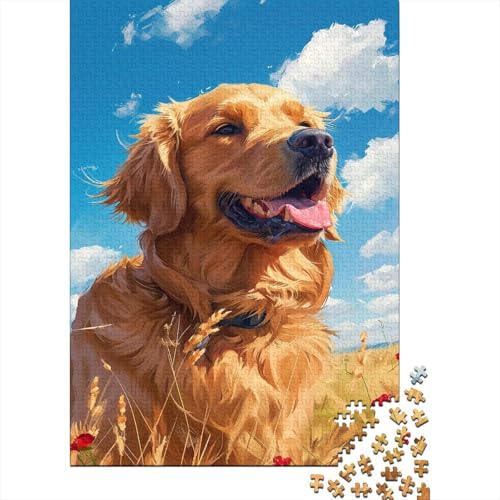 Golden Dog Puzzle 300 Teile Für Erwachsene Puzzles Geschicklichkeitsspiel Für Die Ganze Familie Für Erwachsene Und Kinder Ab 12 Jahren 300pcs (40x28cm) von GAOYUCHUN