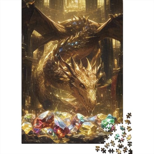 Golden Dragon 1000 Teile Puzzles Lernspiel Spielzeug Geschenk Puzzle 1000 Teile Puzzles Heim Dekoration Stressabbau-Spielzeug Für Erwachsene Und Kinder Ab 12 Jahren 1000pcs (75x50cm) von GAOYUCHUN