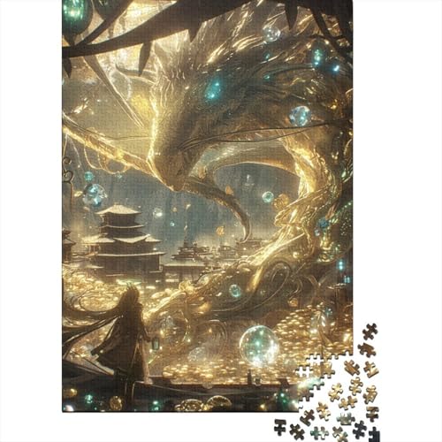 Golden Dragon Puzzle 1000 Teile Herausforderung Holzpuzzle Erwachsene Heim Dekoration Für Erwachsene Und Kinder Ab 12 Jahren 1000pcs (75x50cm) von GAOYUCHUN