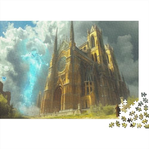 Gothic Church 500 Teile Puzzle Für Erwachsene Geschicklichkeitsspiel Für Die Ganze Familie Für Erwachsene Und Kinder Ab 12 Jahren 500pcs (52x38cm) von GAOYUCHUN