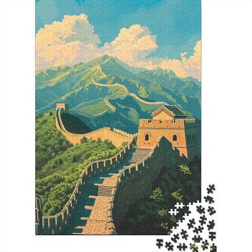 Great Wall of China 1000 Stück Puzzles Lernspiel Spielzeug Geschenk Geschicklichkeitsspiel Für Die Ganze Familie Puzzle Für Erwachsene Und Kinder Ab 14 Jahren 1000pcs (75x50cm) von GAOYUCHUN