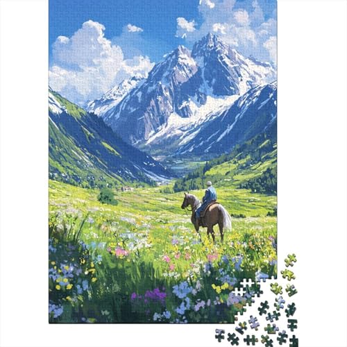 Green Fields Puzzle 1000 Teile Erwachsene Lernspiel Spielzeug Geschenk Holzpuzzle Erwachsene Für Erwachsene Und Kinder 1000pcs (75x50cm) von GAOYUCHUN