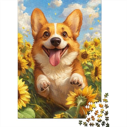 Happy Corgi Playing Ball 1000 Teile Puzzles Geschenkideen Holzpuzzle Erwachsene Abbauen Familien Für Erwachsene Und Kinder Ab 12 Jahren 1000pcs (75x50cm) von GAOYUCHUN