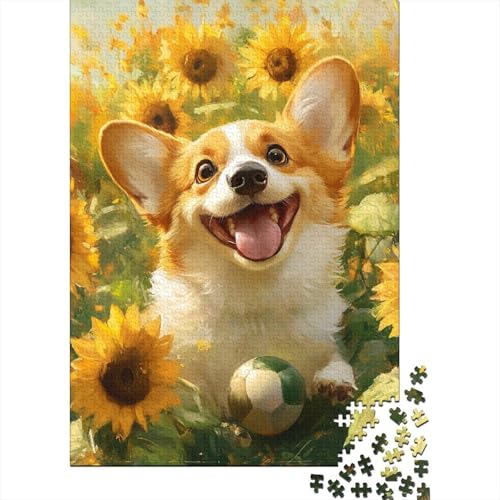 Happy Corgi Playing Ball 1000 Teile Puzzles Geschenkideen Holzpuzzle Erwachsene Abbauen Familien Für Erwachsene Und Kinder Ab 12 Jahren 1000pcs (75x50cm) von GAOYUCHUN