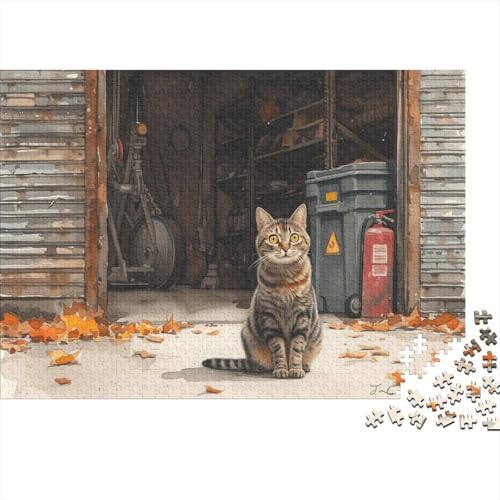 Happy Tabby Cat 300 Stück Puzzles Für Erwachsene Teenager Puzzlespiele Für Die Ganze Familie Puzzle Für Erwachsene Und Kinder Ab 14 Jahren 300pcs (40x28cm) von GAOYUCHUN