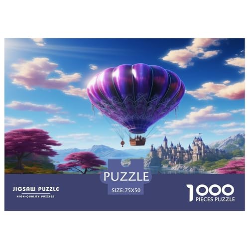 Heißluftballon Puzzle 1000 Teile,für Erwachsene, Impossible Puzzle,farbenfrohes Legespiel,Geschicklichkeitsspiel Für Die Ganze Familie,Erwachsenenpuzzle Puzzel 1000pcs (75x50cm) von GAOYUCHUN