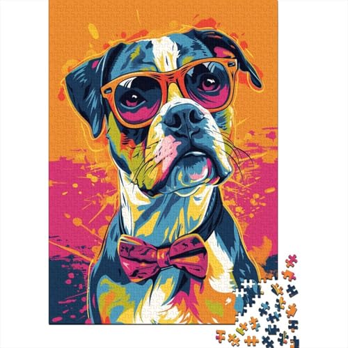 Hipster Dog Puzzle 300 Teile Für Erwachsene Puzzles Geschicklichkeitsspiel Für Die Ganze Familie Puzzle Für Erwachsene Und Kinder Ab 14 Jahren 300pcs (40x28cm) von GAOYUCHUN