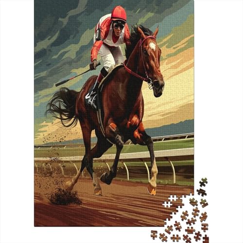 Horse in A Race Puzzle 500 Teile Für Erwachsene Puzzles Brain Challenge Spielen Character Puzzles Spiel Puzzle Für Erwachsene Und Kinder Ab 14 Jahren 500pcs (52x38cm) von GAOYUCHUN