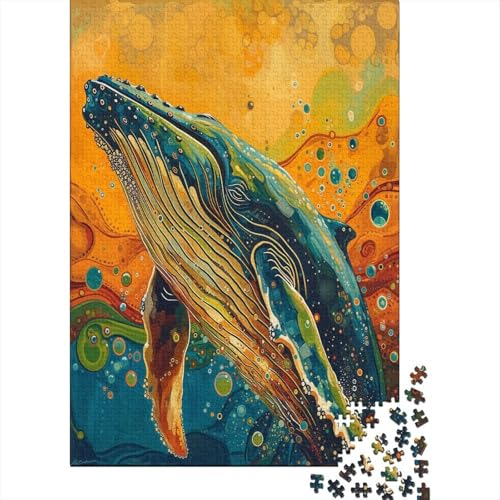 Humpback Whale 300-teiliges Puzzle Für Erwachsene Kinder Geschicklichkeitsspiel Für Die Ganze Familie Puzzle Für Erwachsene Und Kinder Ab 14 Jahren 300pcs (40x28cm) von GAOYUCHUN