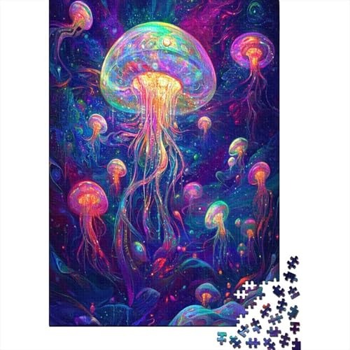 Jellyfish Puzzle 1000 Teile Erwachsene Lernspiel Spielzeug Geschenk Holzpuzzle Erwachsene Für Erwachsene Und Kinder 1000pcs (75x50cm) von GAOYUCHUN