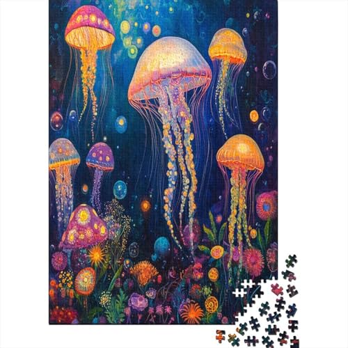 Jellyfish Puzzle 1000 Teile Erwachsene Lernspiel Spielzeug Geschenk Holzpuzzle Erwachsene Für Erwachsene Und Kinder 1000pcs (75x50cm) von GAOYUCHUN