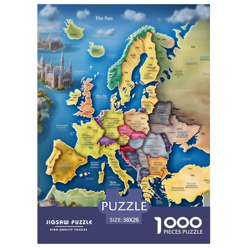 Karte von Europa Puzzle 1000-teilige Schwer Puzzle Spielzeug Pädagogisches Spiel Impossible Herausforderungsspielzeug Für Erwachsene Kinder 38x26cm/1000pcs Karte von Europa Puzzle 1000-teilige Schwer Puzzle Spielzeug Pädagogisches Spiel Impossible Herausforderungsspielzeug Für Erwachsene Kinder 38x26cm/1000pcs von GAOYUCHUN
