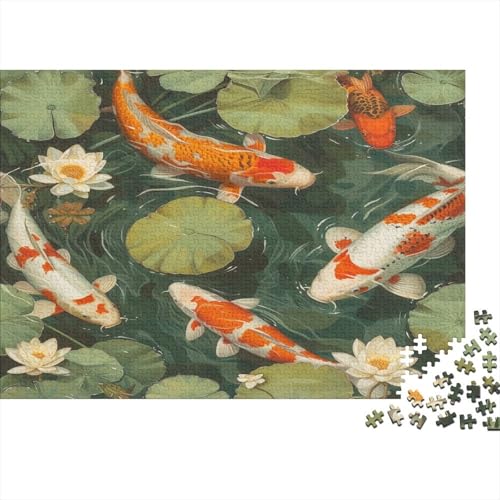 Koi Fish 1000 Teile Puzzle Für Erwachsene Geschicklichkeitsspiel Für Die Ganze Familie Für Erwachsene Und Kinder Ab 12 Jahren 1000pcs (75x50cm) von GAOYUCHUN