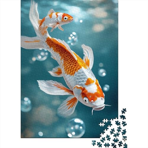 Koi Fish Puzzle 1000 Teile Erwachsene Lernspiel Spielzeug Geschenk Holzpuzzle Erwachsene Für Erwachsene Und Kinder 1000pcs (75x50cm) von GAOYUCHUN