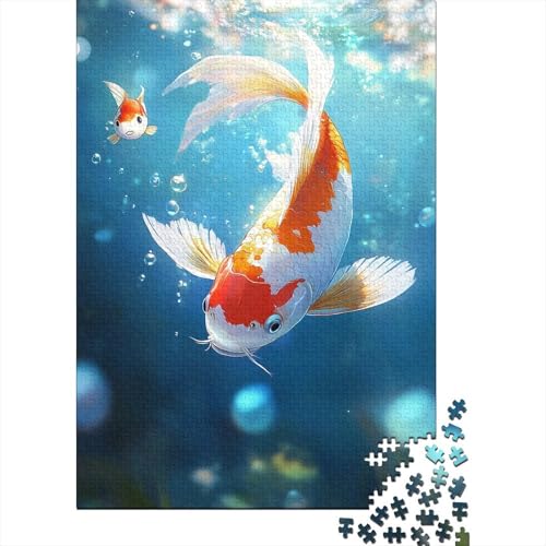 Koi Fish Puzzle 1000 Teile Erwachsene Lernspiel Spielzeug Geschenk Holzpuzzle Erwachsene Für Erwachsene Und Kinder 1000pcs (75x50cm) von GAOYUCHUN