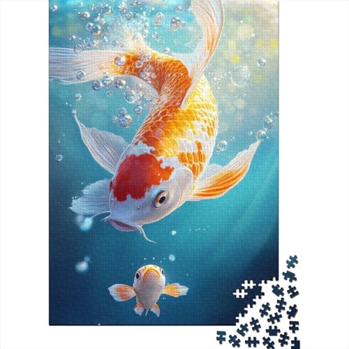 Koi Fish Puzzle 1000 Teile Erwachsene Lernspiel Spielzeug Geschenk Holzpuzzle Erwachsene Für Erwachsene Und Kinder 1000pcs (75x50cm) von GAOYUCHUN