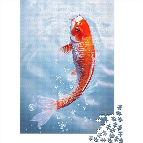 Koi Fish Puzzle 1000 Teile Erwachsene Lernspiel Spielzeug Geschenk Holzpuzzle Erwachsene Für Erwachsene Und Kinder 1000pcs (75x50cm) von GAOYUCHUN