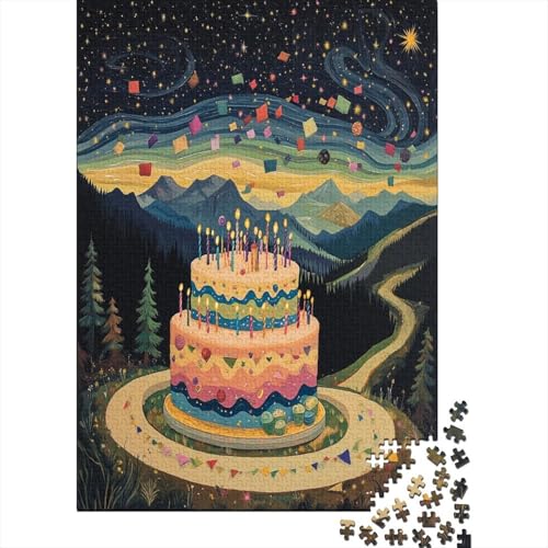 Large Birthday Cake Puzzle 1000 Teile Erwachsene Herausforderung Holzpuzzle Erwachsene Für Erwachsene Und Kinder Ab 12 Jahren 1000pcs (75x50cm) von GAOYUCHUN