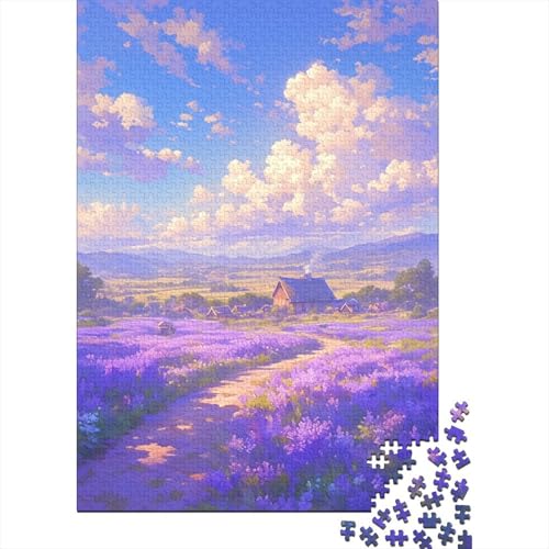 Lavender 1000 Teile Puzzles Lernspiel Spielzeug Geschenk Puzzle 1000 Teile Puzzles Heim Dekoration Stressabbau-Spielzeug Für Erwachsene Und Kinder Ab 12 Jahren 1000pcs (75x50cm) von GAOYUCHUN