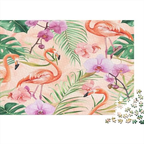 Leafs and Flamingos 1000 Stück Puzzles Lernspiel Spielzeug Geschenk Geschicklichkeitsspiel Für Die Ganze Familie Puzzle Für Erwachsene Und Kinder Ab 14 Jahren 1000pcs (75x50cm) von GAOYUCHUN