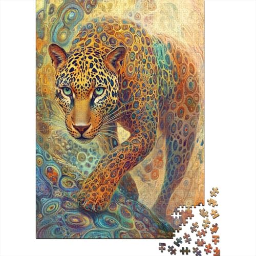 Leopard Puzzle 1000 Teile Erwachsene Lernspiel Spielzeug Geschenk Holzpuzzle Erwachsene Für Erwachsene Und Kinder 1000pcs (75x50cm) von GAOYUCHUN